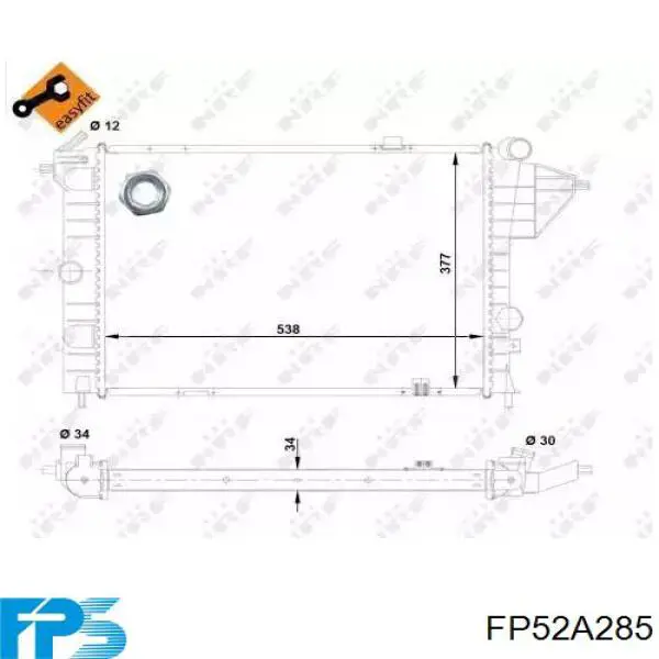 Радиатор охлаждения двигателя FPS FP52A285 цена, от 41.96 USD