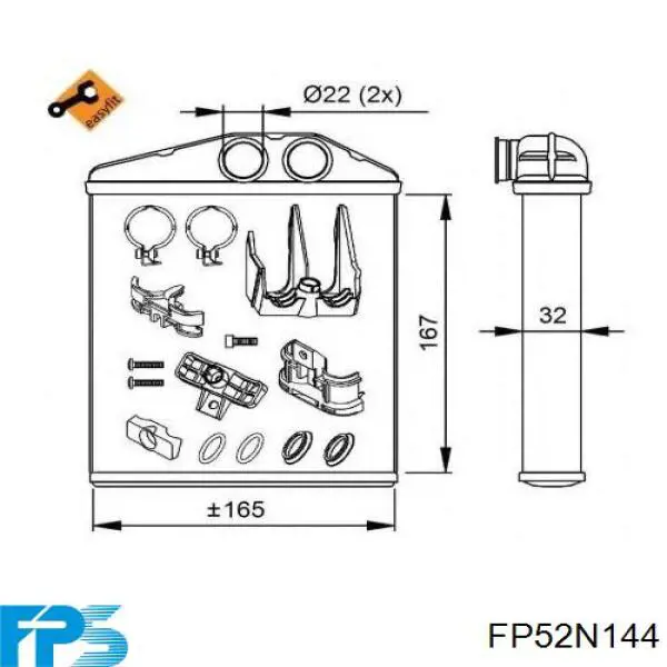 FP52N144 FPS Радиатор отопителя салона