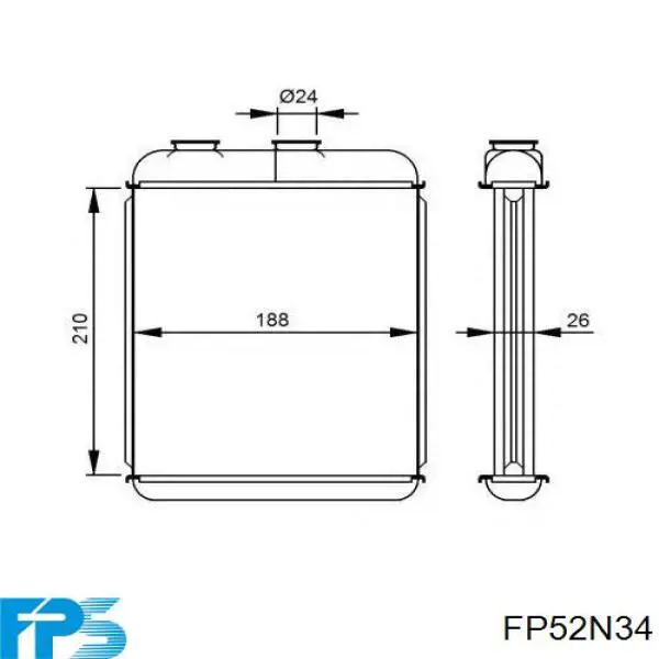 FP 52 N34 FPS радиатор печки