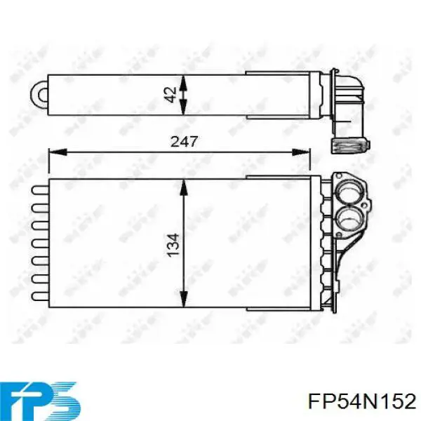 Радиатор печки (отопителя) FPS FP54N152