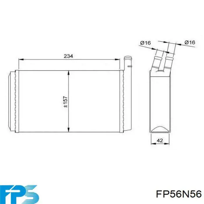 Радиатор печки (отопителя) FPS FP56N56 цена, от 19.96 USD