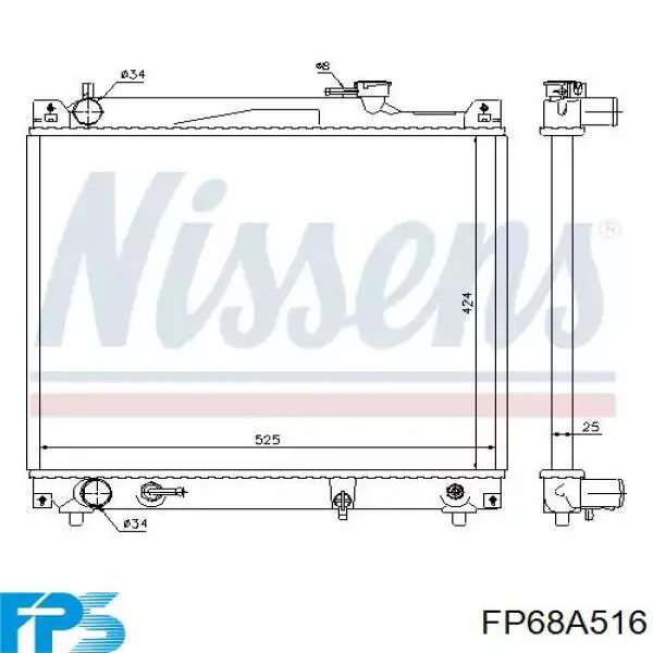 Radiador refrigeración del motor FP68A516 FPS