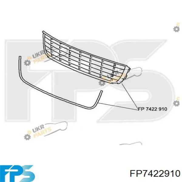 FP7422910 FPS Центральная решетка переднего бампера