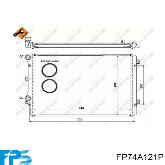 Купить FP74A121P FPS Радиатор водяной
