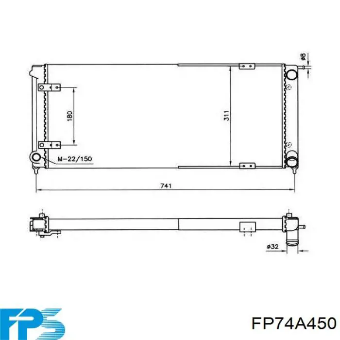 FP74A450 FPS radiador de esfriamento de motor