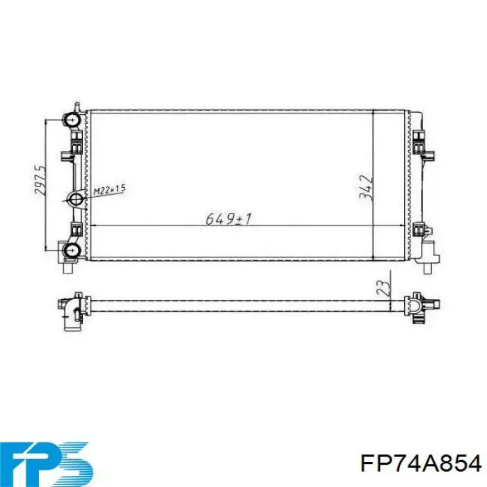 FP 74 A854 FPS radiador de esfriamento de motor