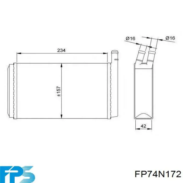 Радиатор печки (отопителя) FPS FP74N172 цена, от 15.15 USD