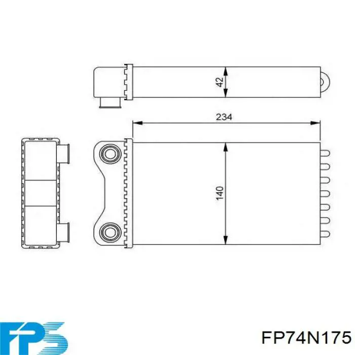 FP74N175 FPS Радиатор отопителя салона