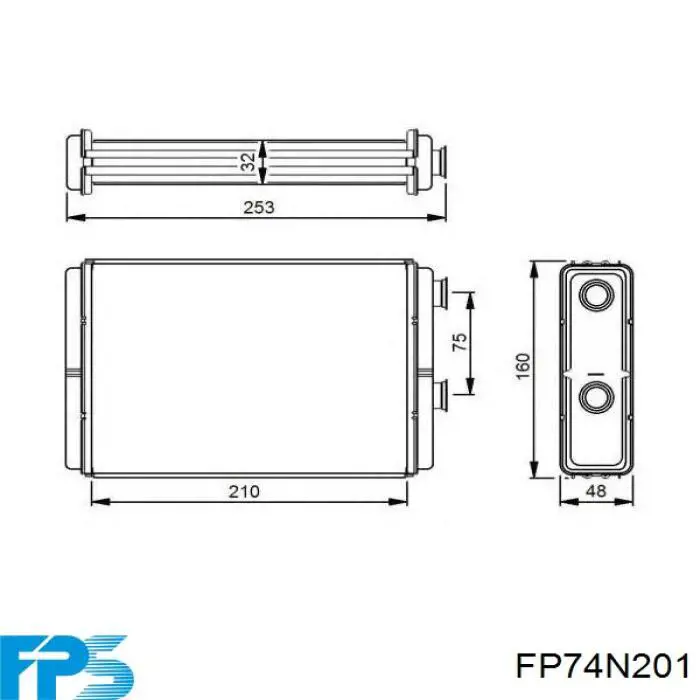 Радиатор печки (отопителя) задний FPS FP74N201 цена, от 18.32 USD