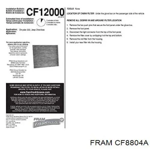 CF8804A Fram фильтр салона