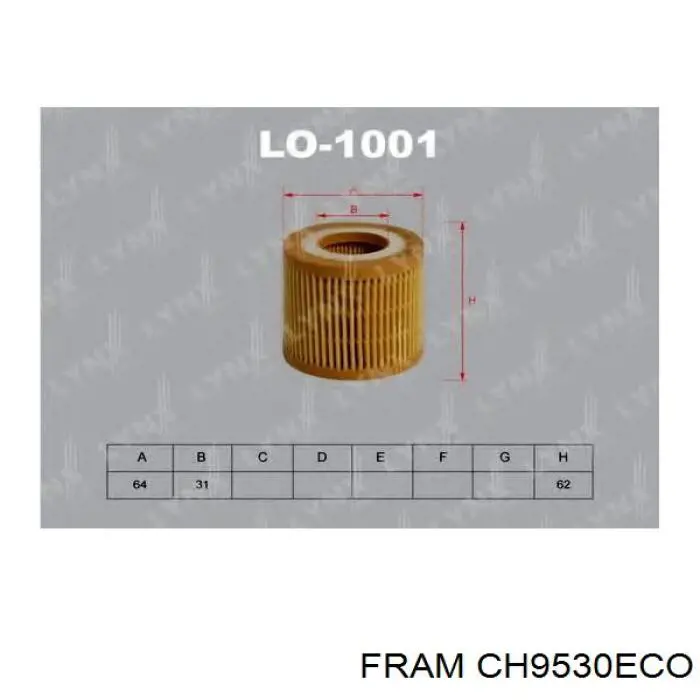 Фільтр масляний CH9530ECO Fram