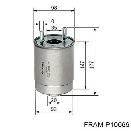 P10669 Fram топливный фильтр