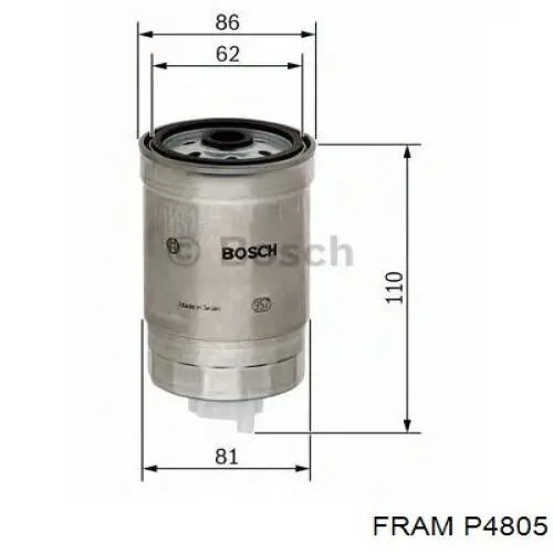P4805 Fram топливный фильтр