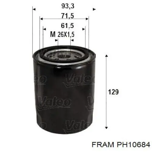 PH10684 Fram Масляный фильтр двигателя