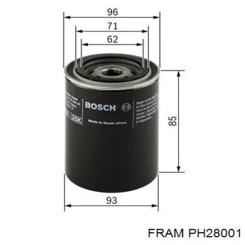 PH28001 Fram масляный фильтр