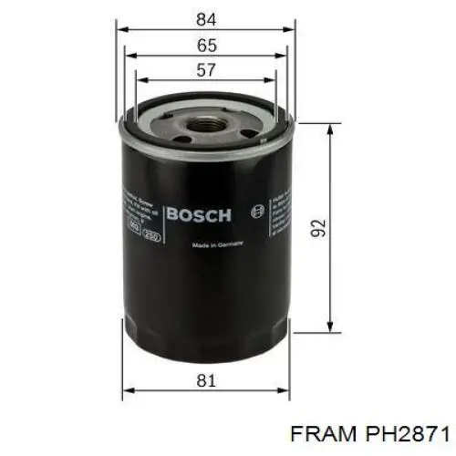 Фильтр очистки масла центробежный Fram PH2871 цена, от 6.48 USD