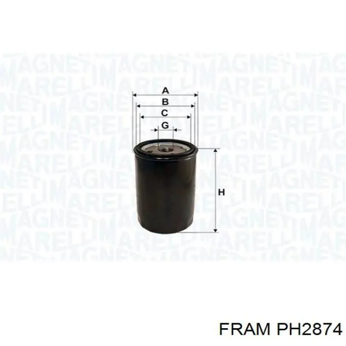 PH2874 Fram Масляный фильтр двигателя