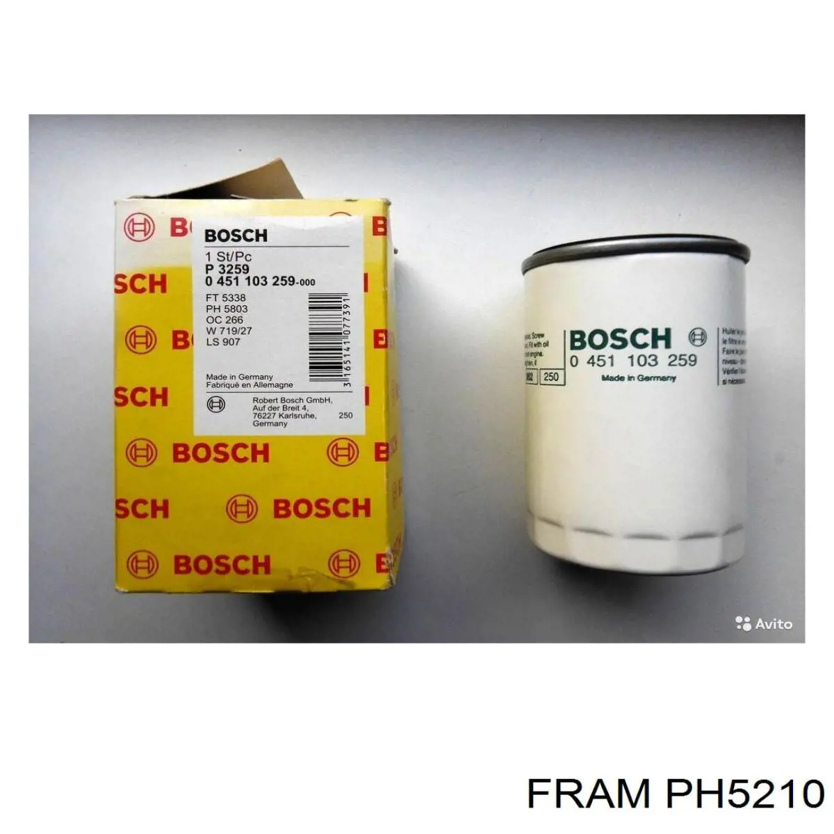 PH5210 Fram Масляный фильтр двигателя
