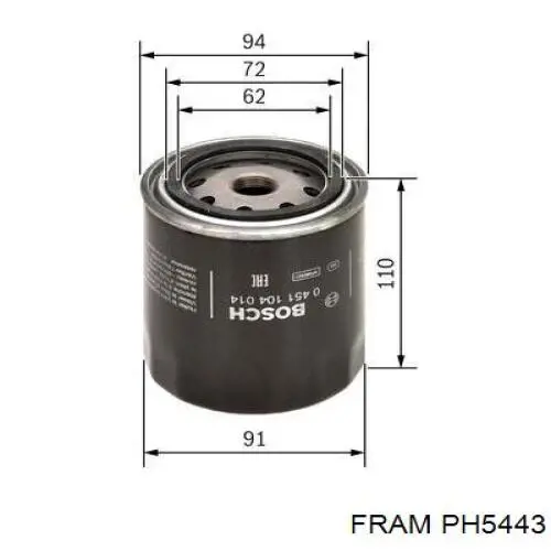 Купить PH5443 Fram Фильтр центробежный очистки масла