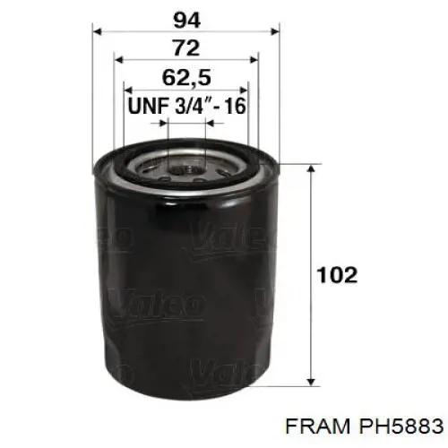 PH5883 Fram Масляный фильтр двигателя