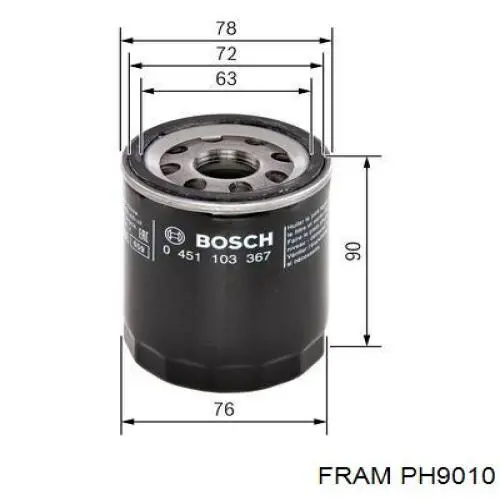 PH9010 Fram Масляный фильтр двигателя