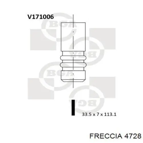 FR 4728 Freccia клапан впускной