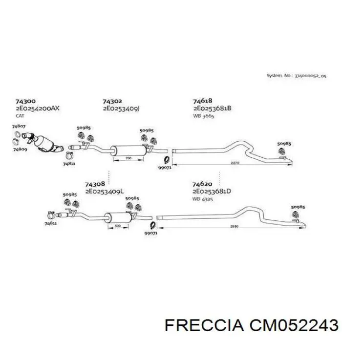 Распредвал двигателя выпускной Freccia CM052243 цена, от 68.74 USD