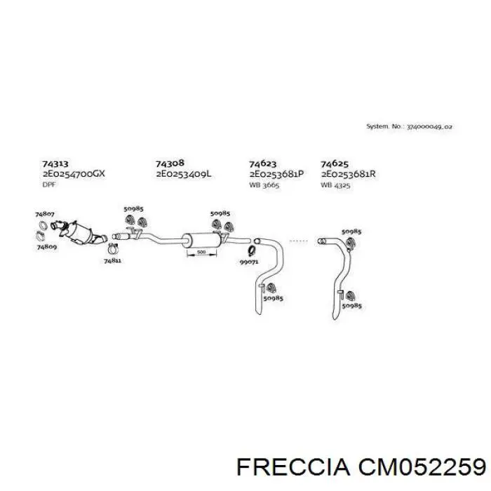 Купить CM052259 Freccia Впускной распредвал