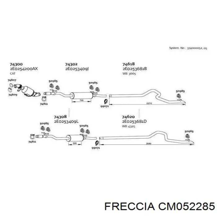 Распредвал двигателя выпускной Freccia CM052285 цена, от 122.82 USD