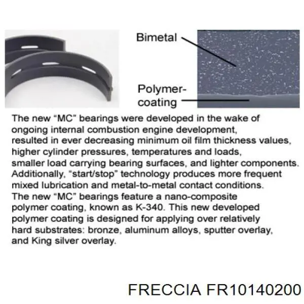 Комплект поршневых колец на 1 цилиндр, стандарт FR10140200 Freccia