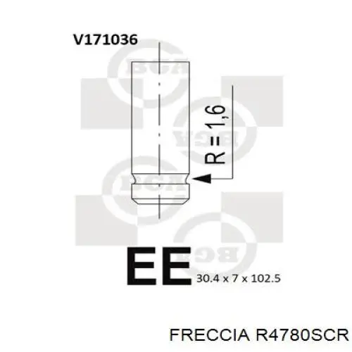 Клапан впускной Freccia R4780SCR