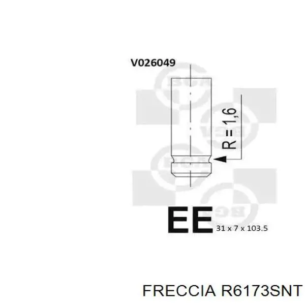 Клапан впускной Freccia R6173SNT