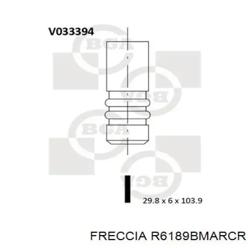 R6189BMARCR Freccia клапан выпускной
