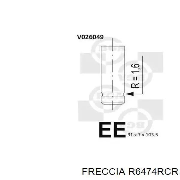 R6474RCR Freccia клапан выпускной