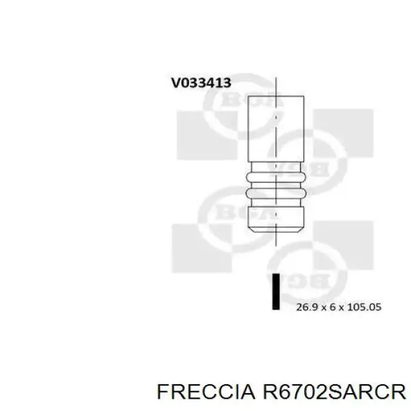 Válvula de admisión R6702SARCR Freccia