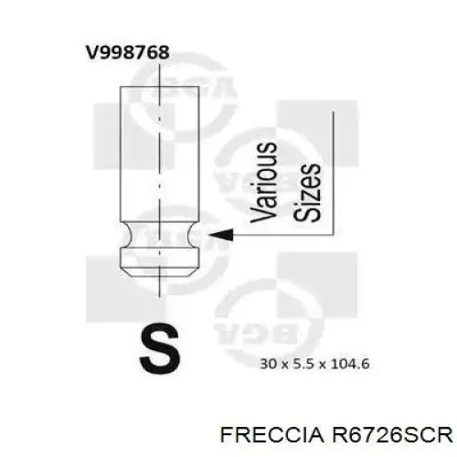 Клапан впускной Peugeot/Citroen 0948F7 цена, от 6.48 USD