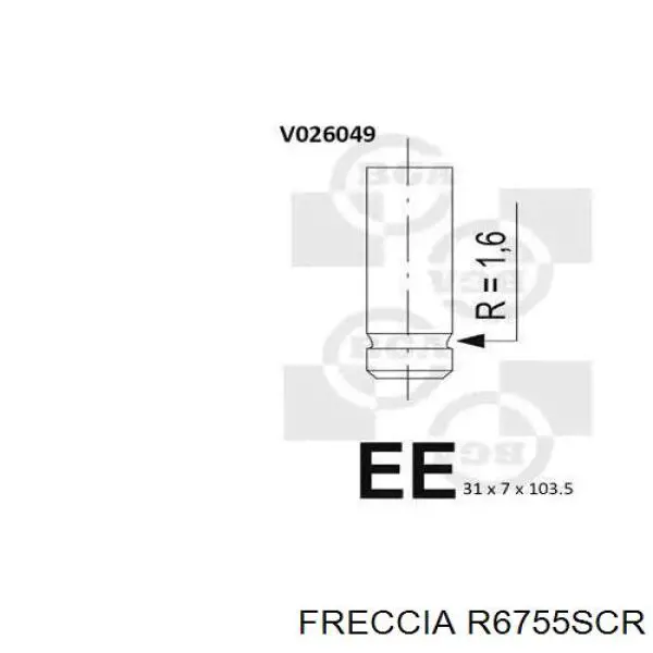 Válvula de admisión R6755SCR Freccia