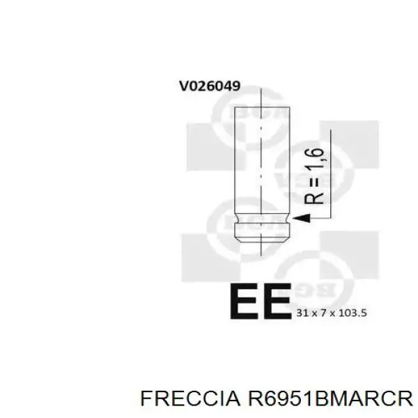 Выпускной клапан двигателя Freccia R6951BMARCR цена, от 13.78 USD