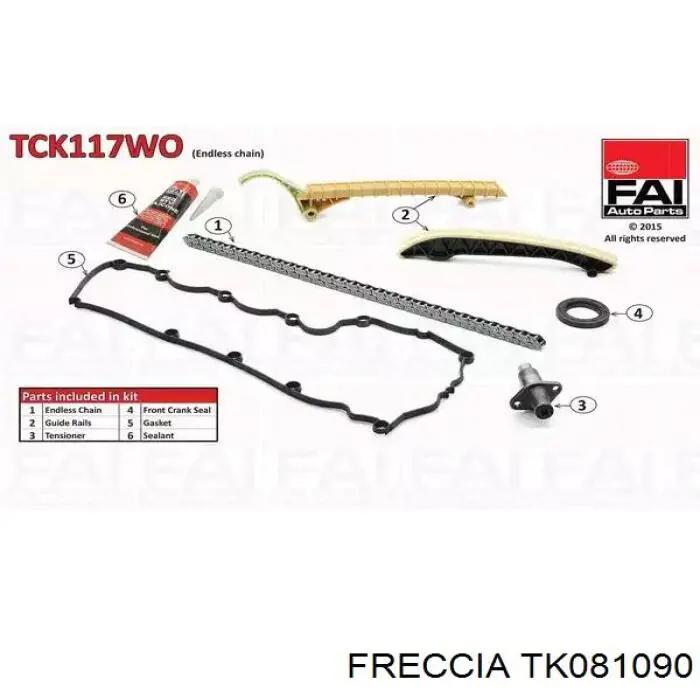 Комплект цепи ГРМ TK081090 Freccia