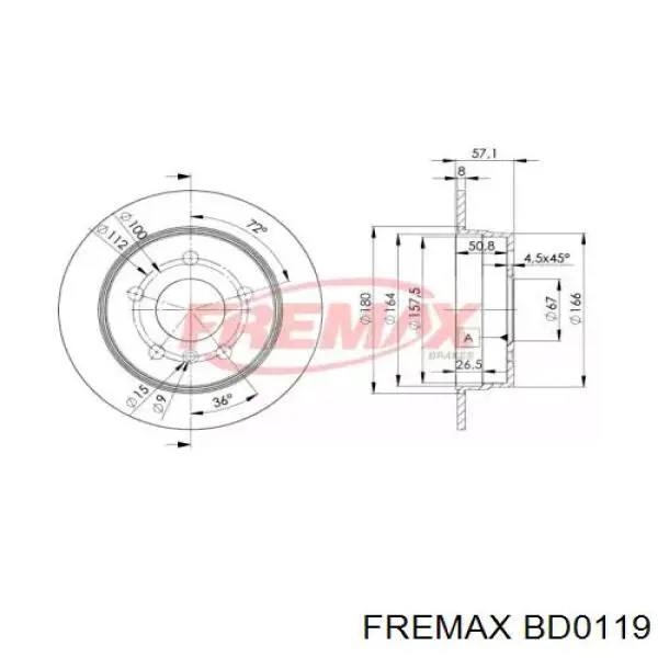 Тормозные диски BD0119 Fremax