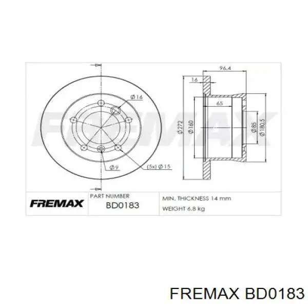 Тормозные диски BD0183 Fremax