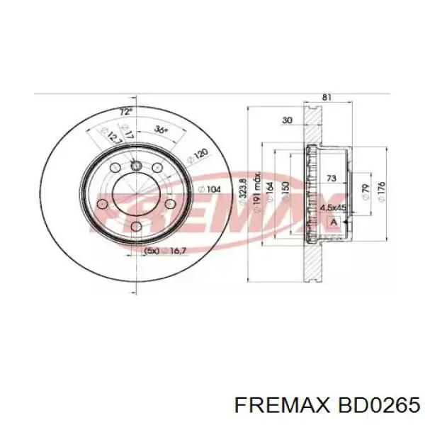 Передние тормозные диски BD0265 Fremax