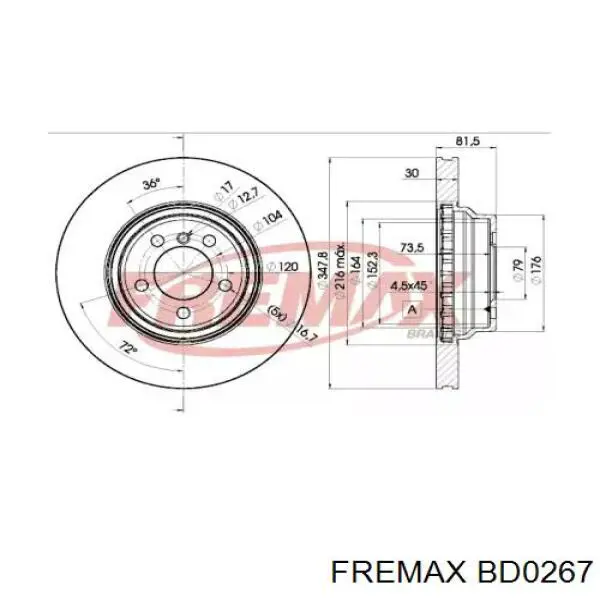 BD0267 Fremax тормозные диски