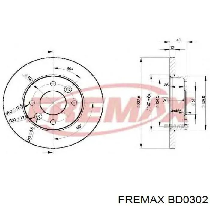 Передние тормозные диски BD0302 Fremax