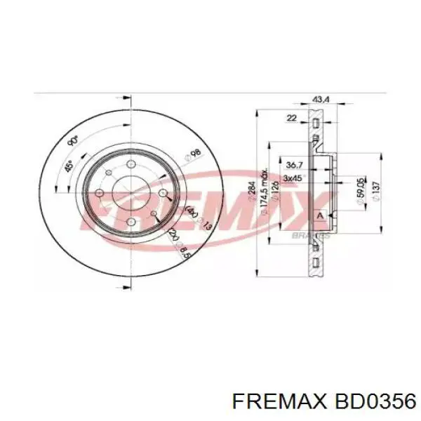 BD0356 Fremax диск тормозной передний