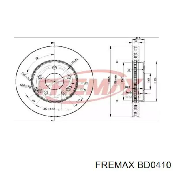 BD0410 Fremax диск тормозной передний