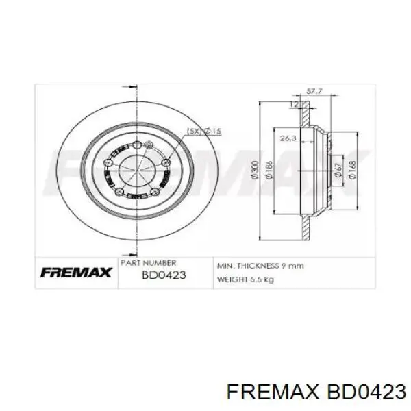 BD0423 Fremax тормозные диски