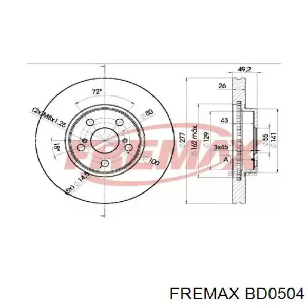 Передние тормозные диски BD0504 Fremax