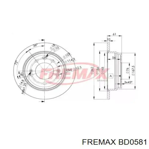 Купить BD0581 Fremax Диск тормозной задний