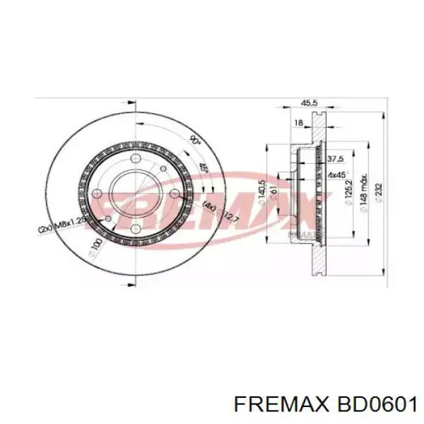 BD0601 Fremax диск тормозной передний